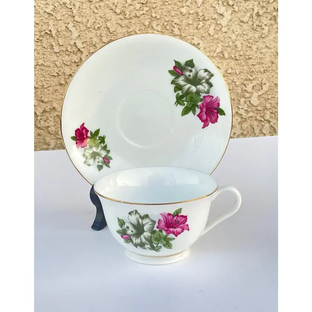 Vintage Floral Tea Cup And Saucer Made in China